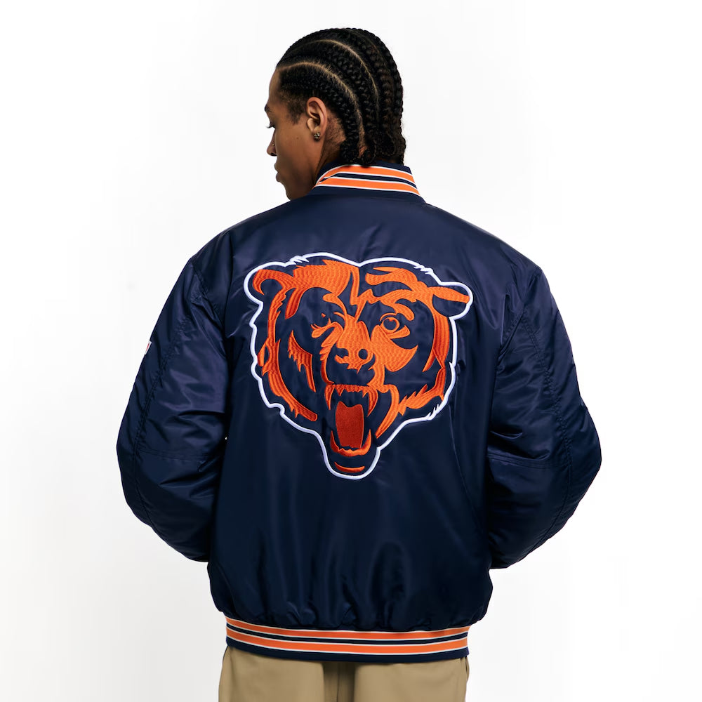 Unisex Chicago Bears Golf Wang Navy Full-Snap Bomber Jacket