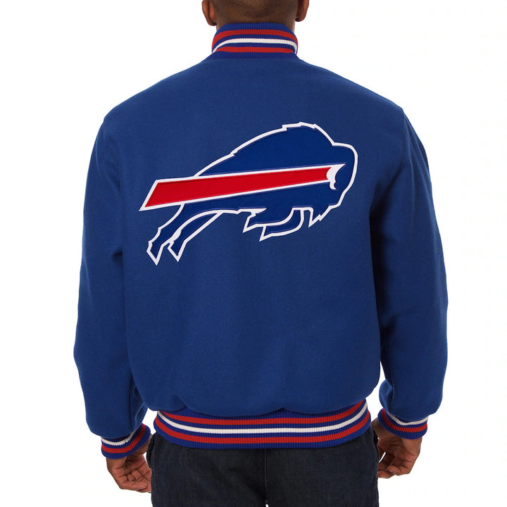 Men's Buffalo Bills JH Design Royal Embroidered Wool Jacket