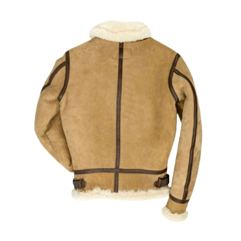 B3 Bomber Suede Leather Shearling Jacket – Unisex Shearling Jacket