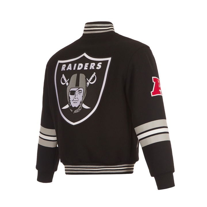 Men's Las Vegas Raiders JH Design Black Full-Zip Varsity Jacket