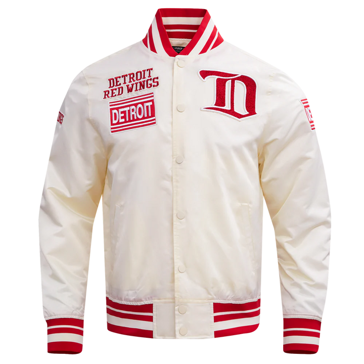 NHL DETROIT RED WINGS RETRO CLASSIC MEN'S RIB SATIN JACKET
