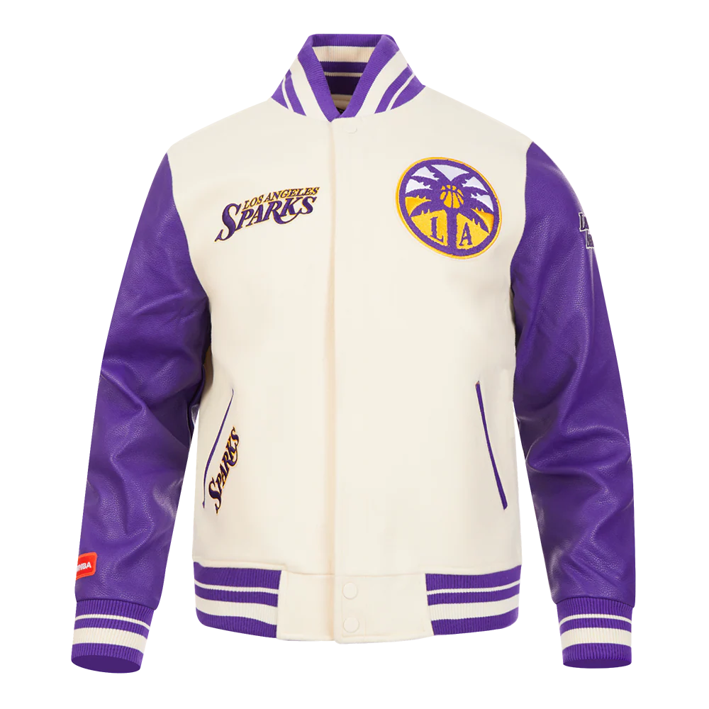 WNBA LOS ANGELES SPARKS RETRO CLASSICS MEN'S RIB WOOL VARSITY JACKET