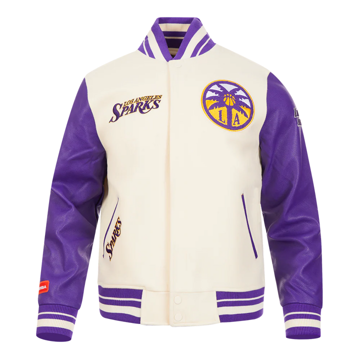 WNBA LOS ANGELES SPARKS RETRO CLASSICS MEN'S RIB WOOL VARSITY JACKET