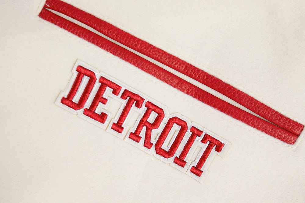 NHL DETROIT RED WINGS RETRO CLASSIC MEN'S RIB WOOL VARSITY JACKET