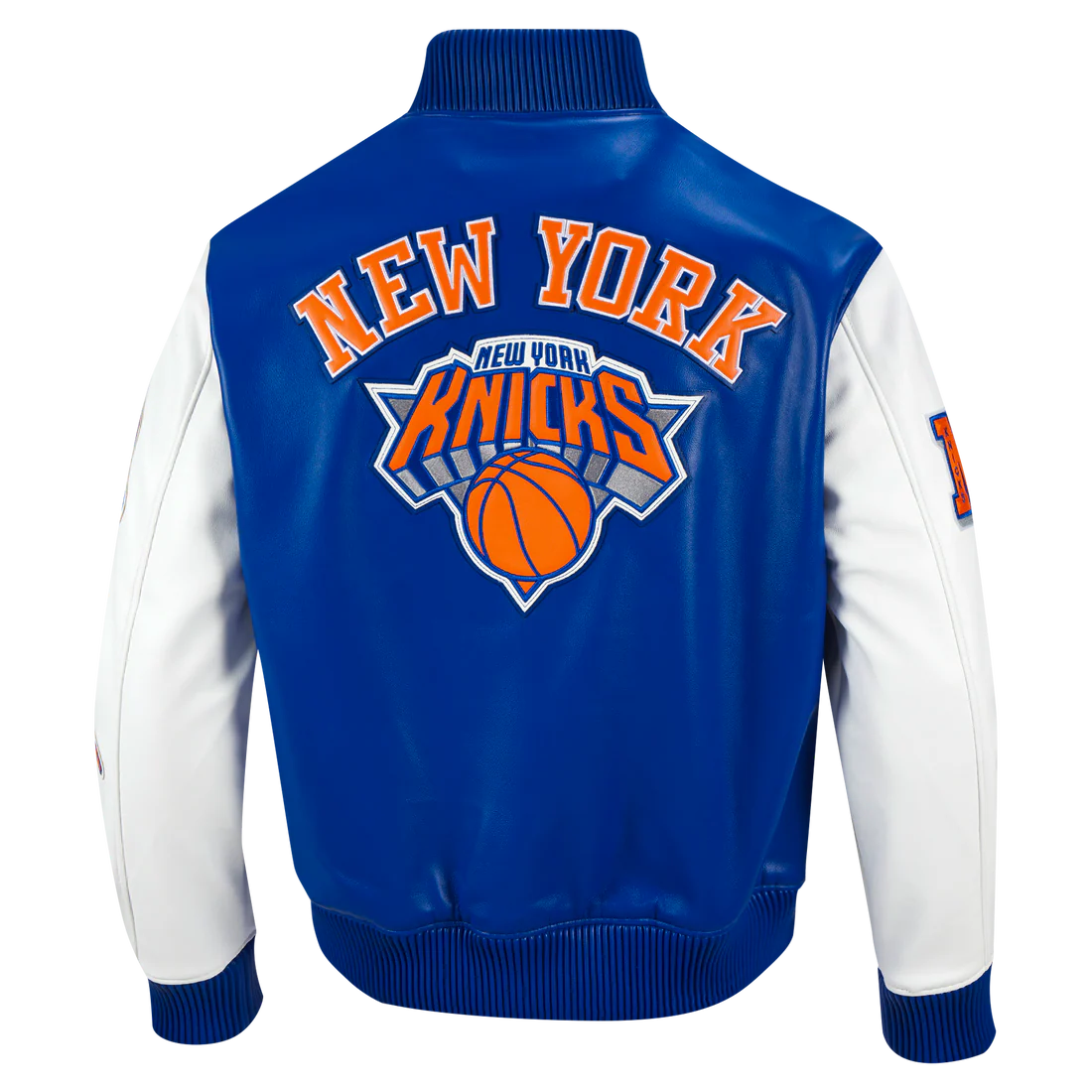 NBA NEW YORK KNICKS CITY SIGNATURE MEN'S LEATHER VARSITY JACKET