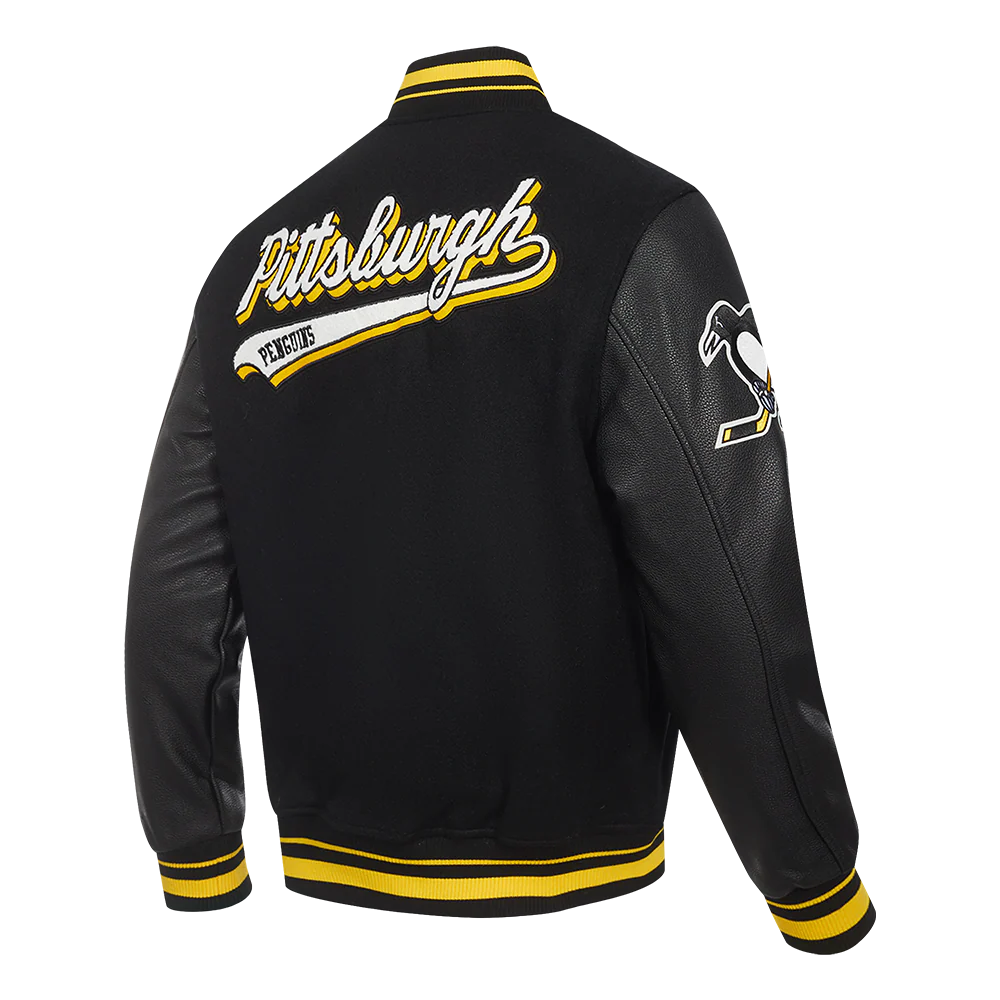 NHL PITTSBURGH PENGUINS SCRIPT TAIL MEN'S RIB WOOL VARSITY