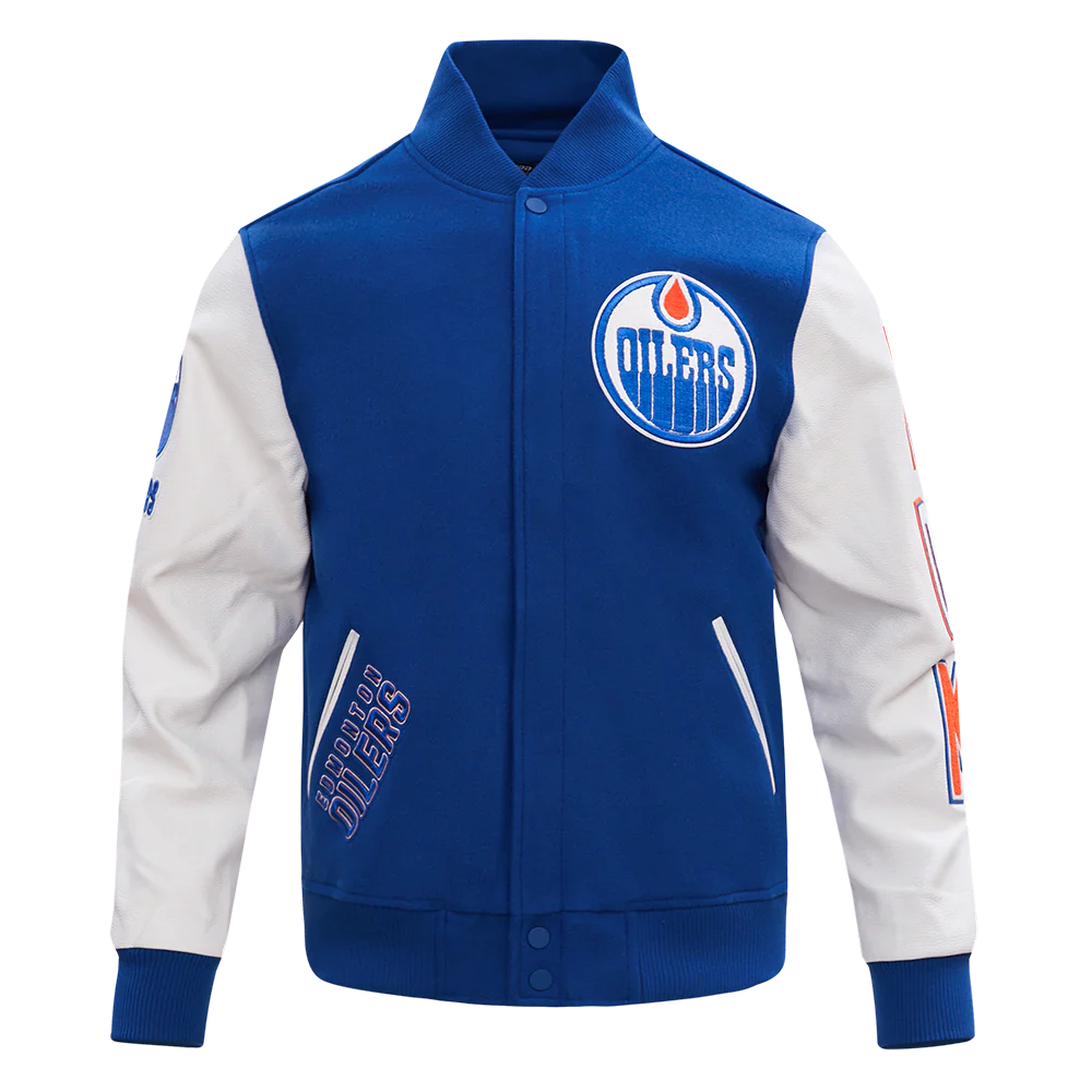 NHL EDMONTON OILERS CLASSIC WOOL MEN'S VARSITY JACKET