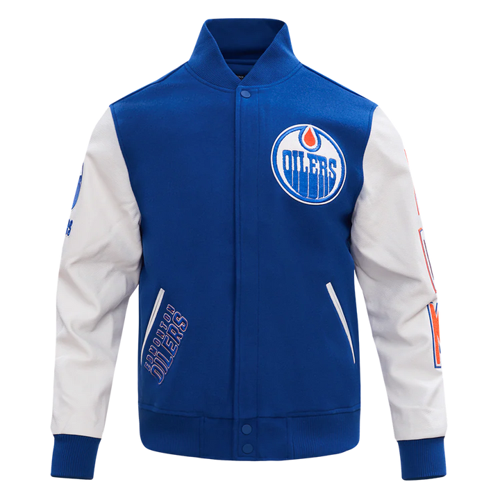 NHL EDMONTON OILERS CLASSIC WOOL MEN'S VARSITY JACKET