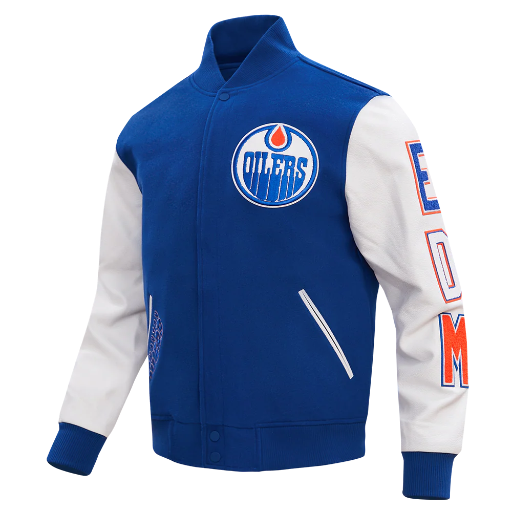 NHL EDMONTON OILERS CLASSIC WOOL MEN'S VARSITY JACKET