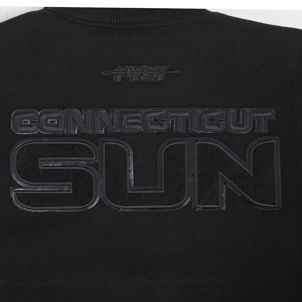WNBA CONNECTICUT SUN TRIPLE BLACK MEN'S WOOL VARSITY JACKET