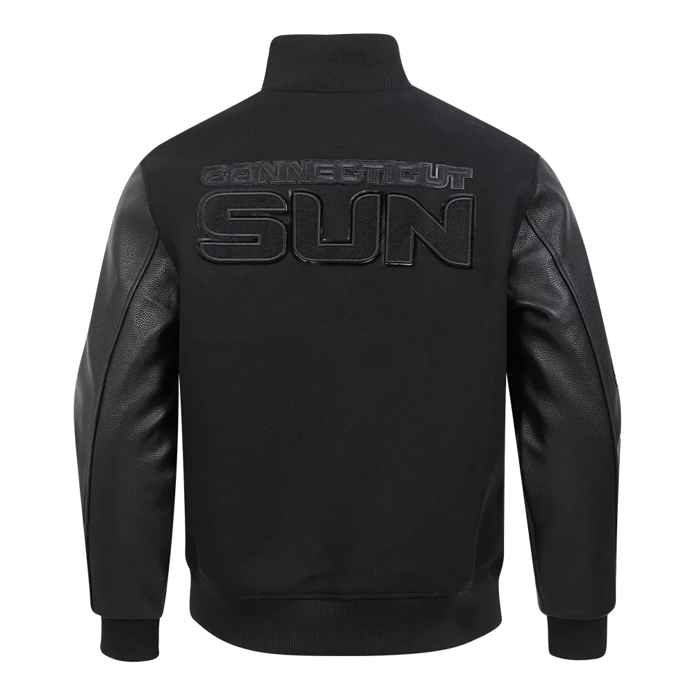 WNBA CONNECTICUT SUN TRIPLE BLACK MEN'S WOOL VARSITY JACKET