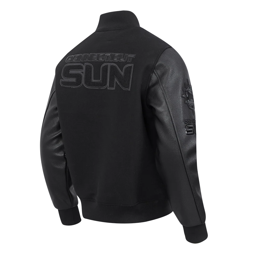 WNBA CONNECTICUT SUN TRIPLE BLACK MEN'S WOOL VARSITY JACKET