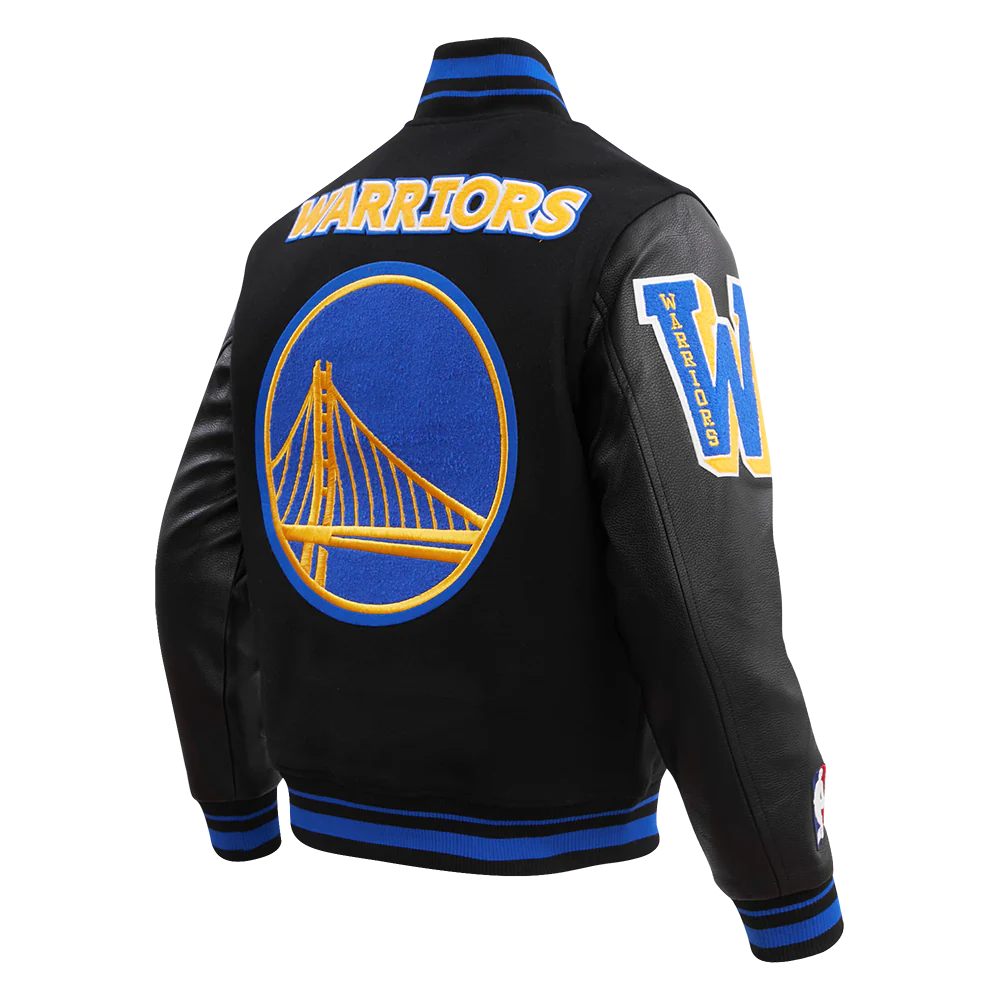 NBA GOLDEN STATE WARRIORS MASHUP MEN'S RIB WOOL VARSITY JACKET