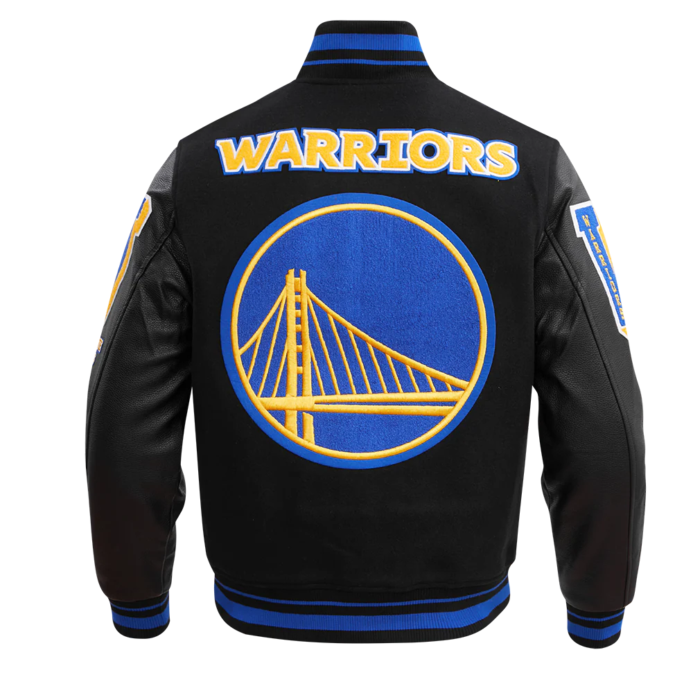NBA GOLDEN STATE WARRIORS MASHUP MEN'S RIB WOOL VARSITY JACKET