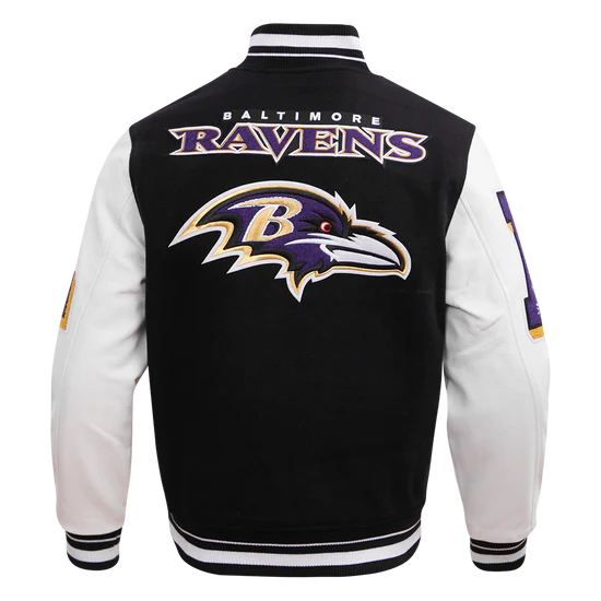 NFL BALTIMORE RAVENS MASHUP MEN'S RIB WOOL VARSITY JACKET