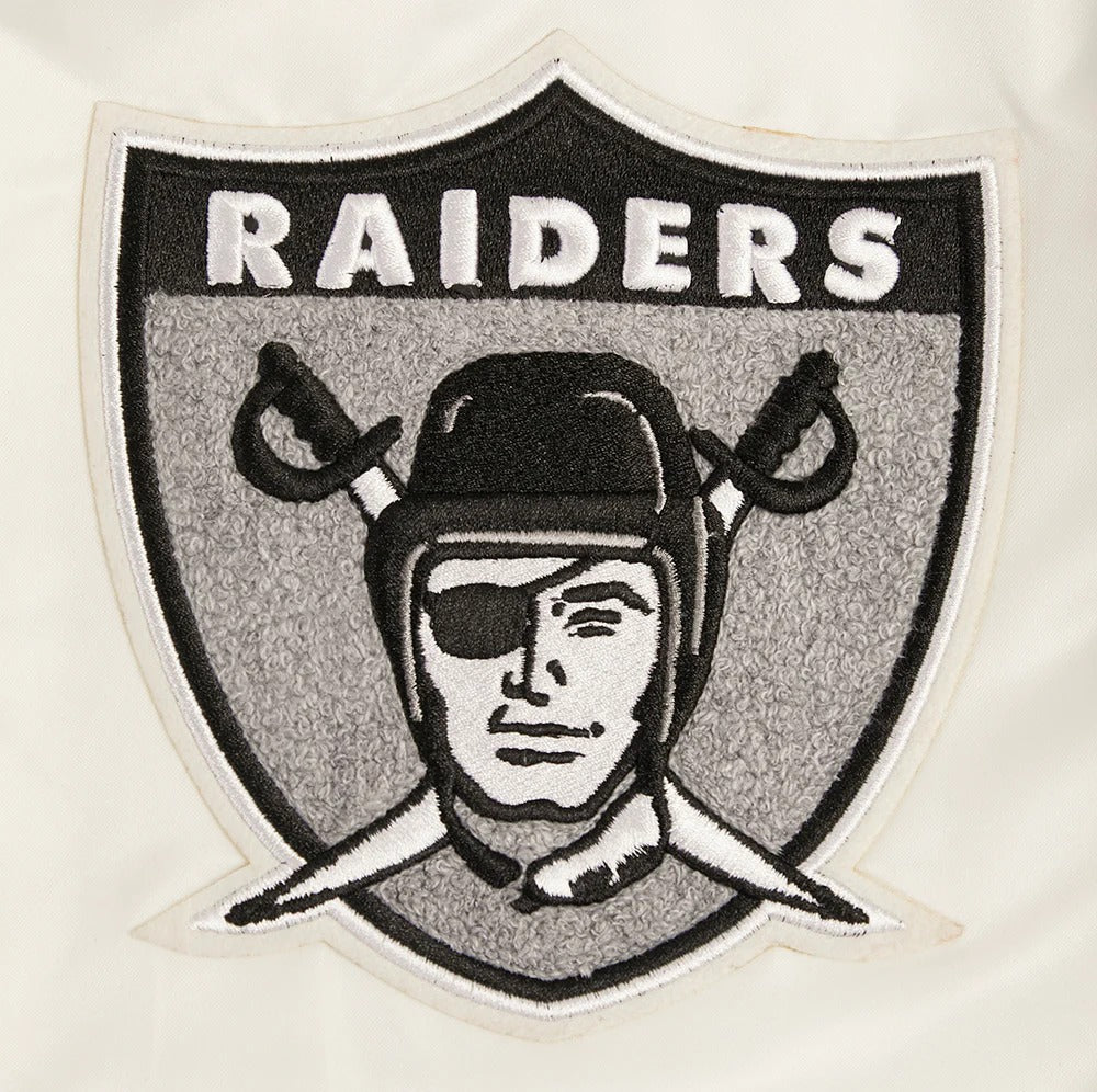 NFL LAS VEGAS RAIDERS RETRO CLASSIC MEN'S RIB SATIN JACKET