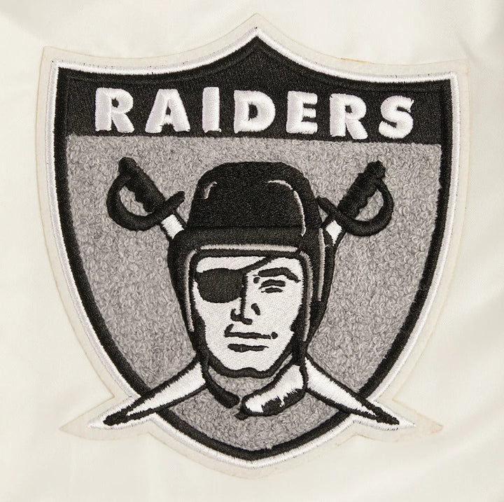 NFL LAS VEGAS RAIDERS RETRO CLASSIC MEN'S RIB SATIN JACKET