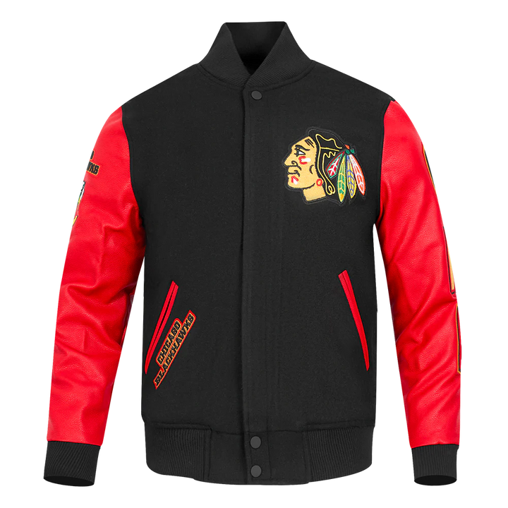 NHL CHICAGO BLACKHAWKS CLASSIC MEN'S WOOL VARSITY JACKET