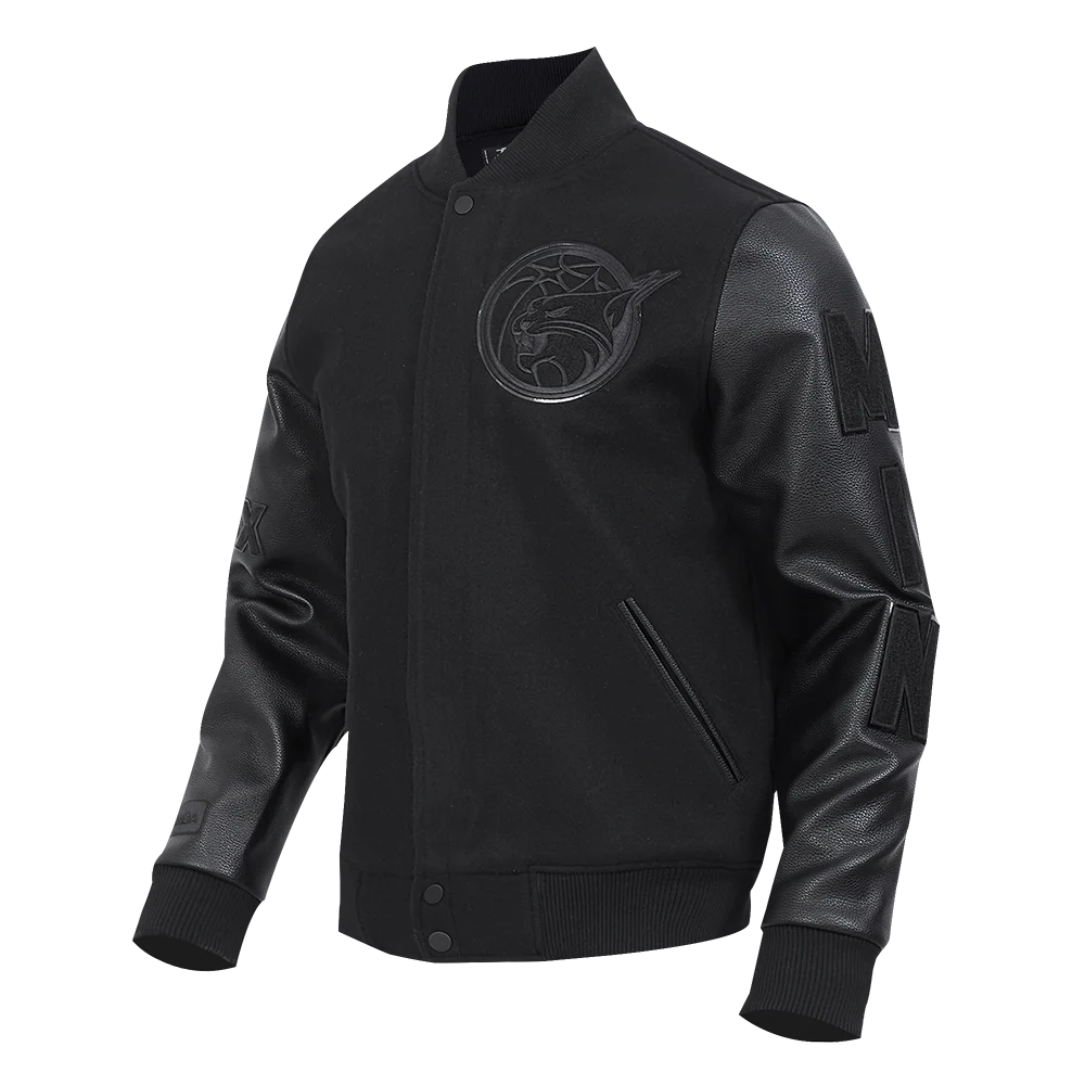 WNBA MINNESOTA LYNX TRIPLE BLACK MEN'S WOOL VARSITY JACKET