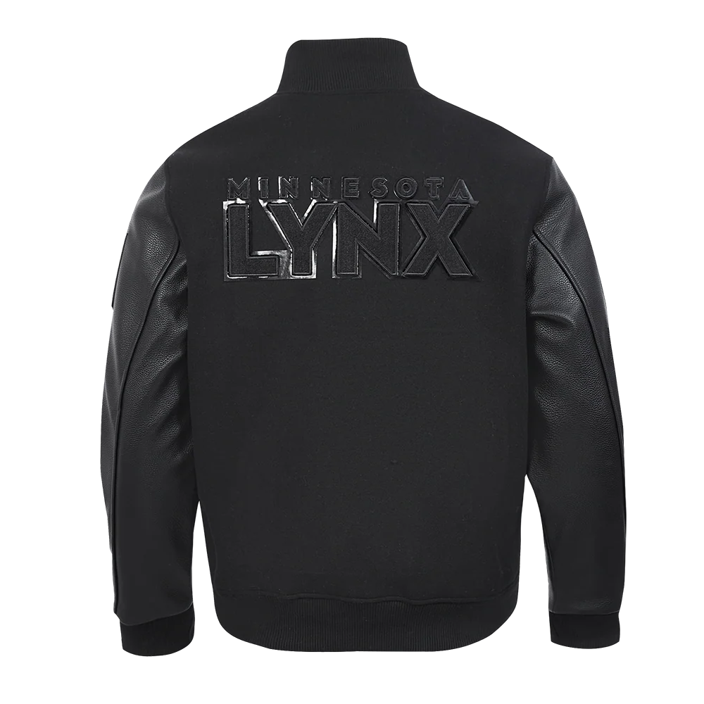 WNBA MINNESOTA LYNX TRIPLE BLACK MEN'S WOOL VARSITY JACKET