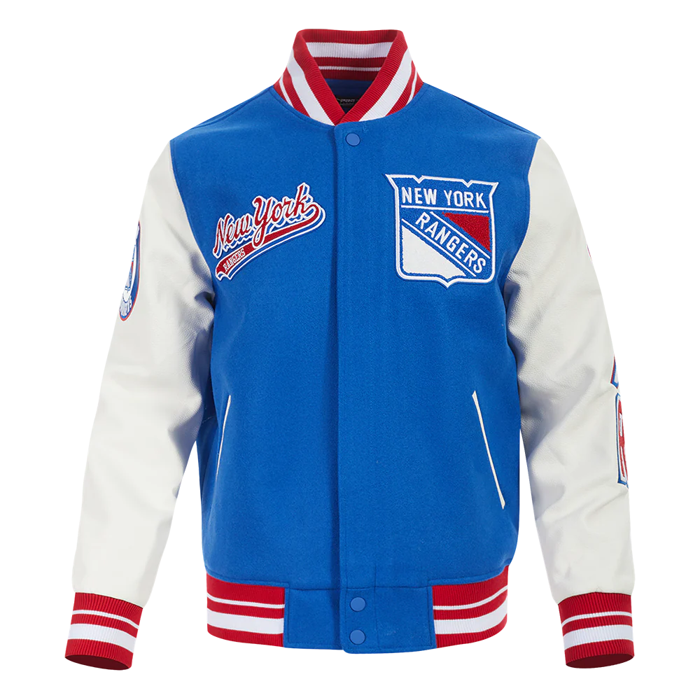 NHL NEW YORK RANGERS SCRIPT TAIL MEN'S RIB WOOL VARSITY