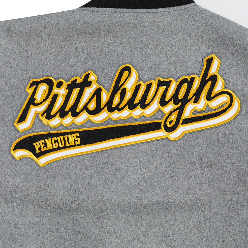 NHL PITTSBURGH PENGUINS SCRIPT TAIL MEN'S RIB WOOL VARSITY