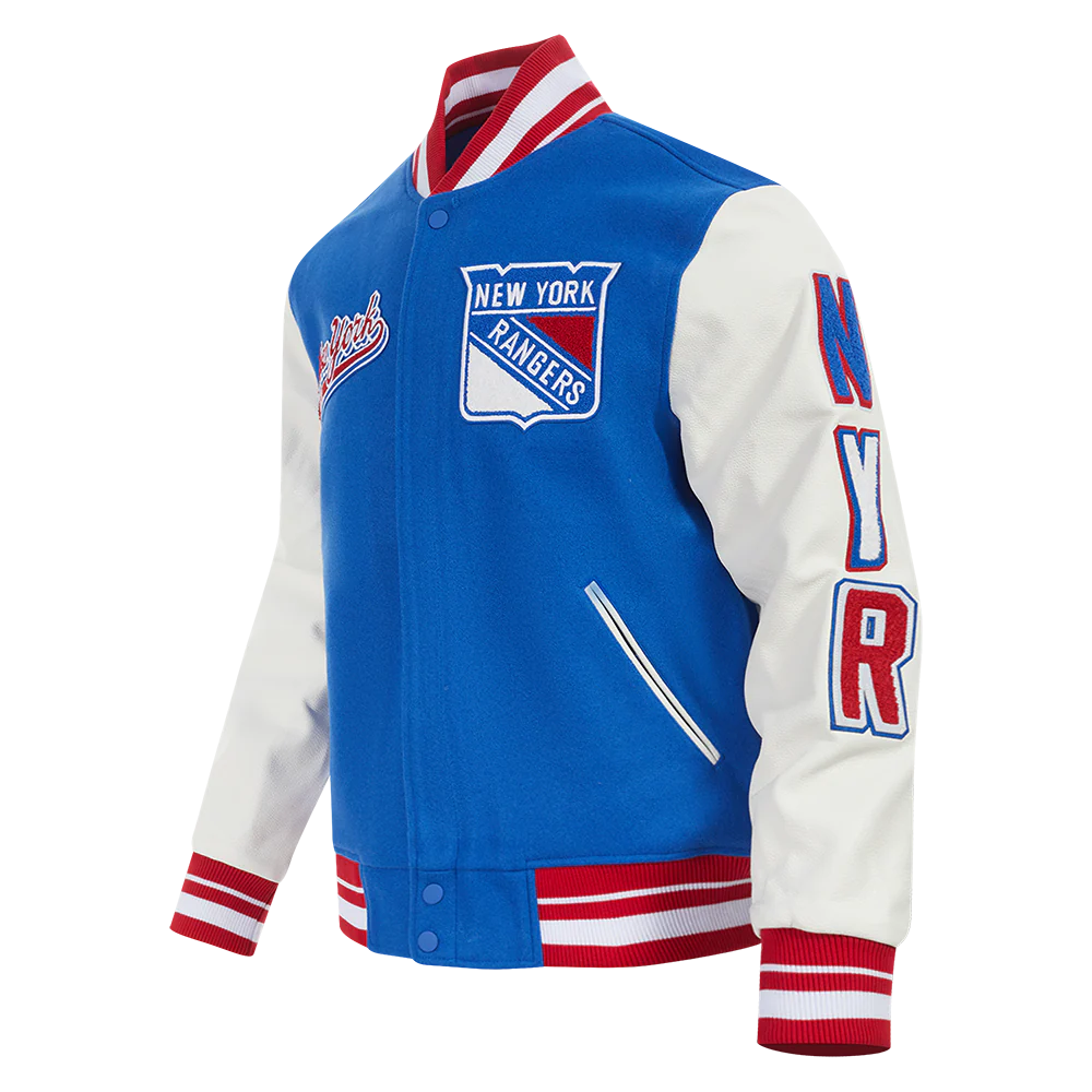NHL NEW YORK RANGERS SCRIPT TAIL MEN'S RIB WOOL VARSITY