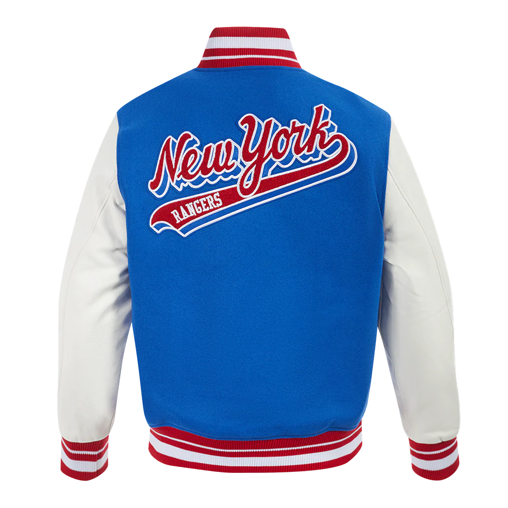 NHL NEW YORK RANGERS SCRIPT TAIL MEN'S RIB WOOL VARSITY