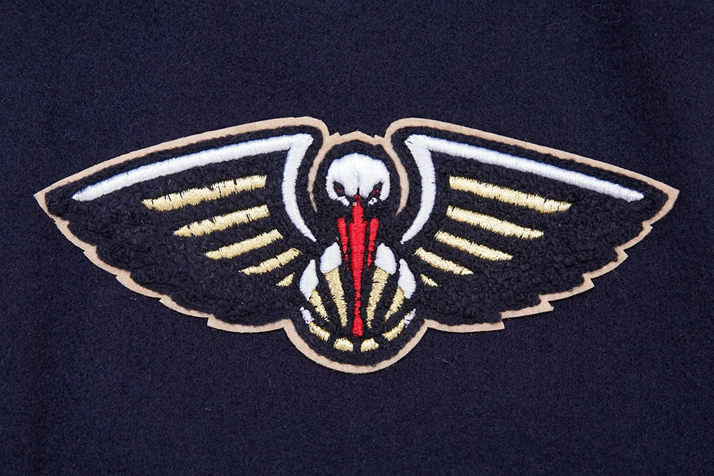NBA NEW ORLEANS PELICANS MASHUP MEN'S RIB WOOL VARSITY JACKET
