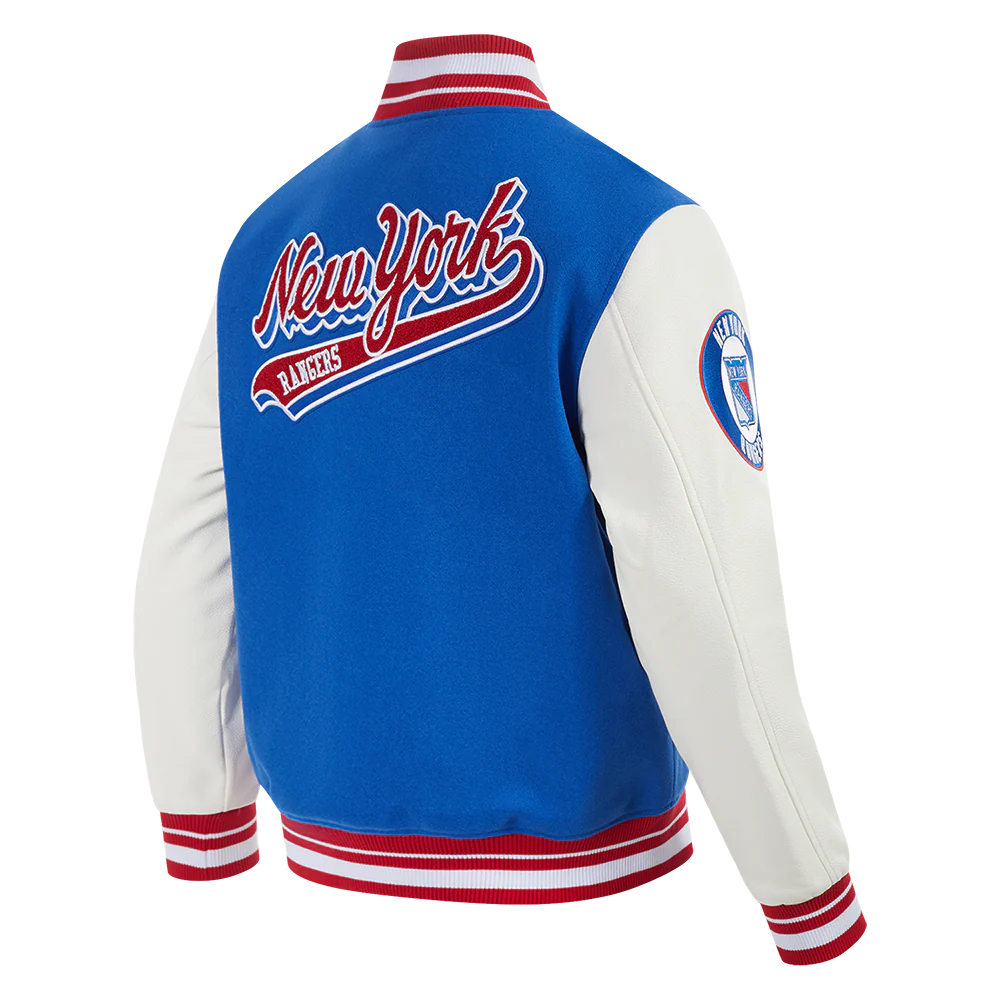 NHL NEW YORK RANGERS SCRIPT TAIL MEN'S RIB WOOL VARSITY