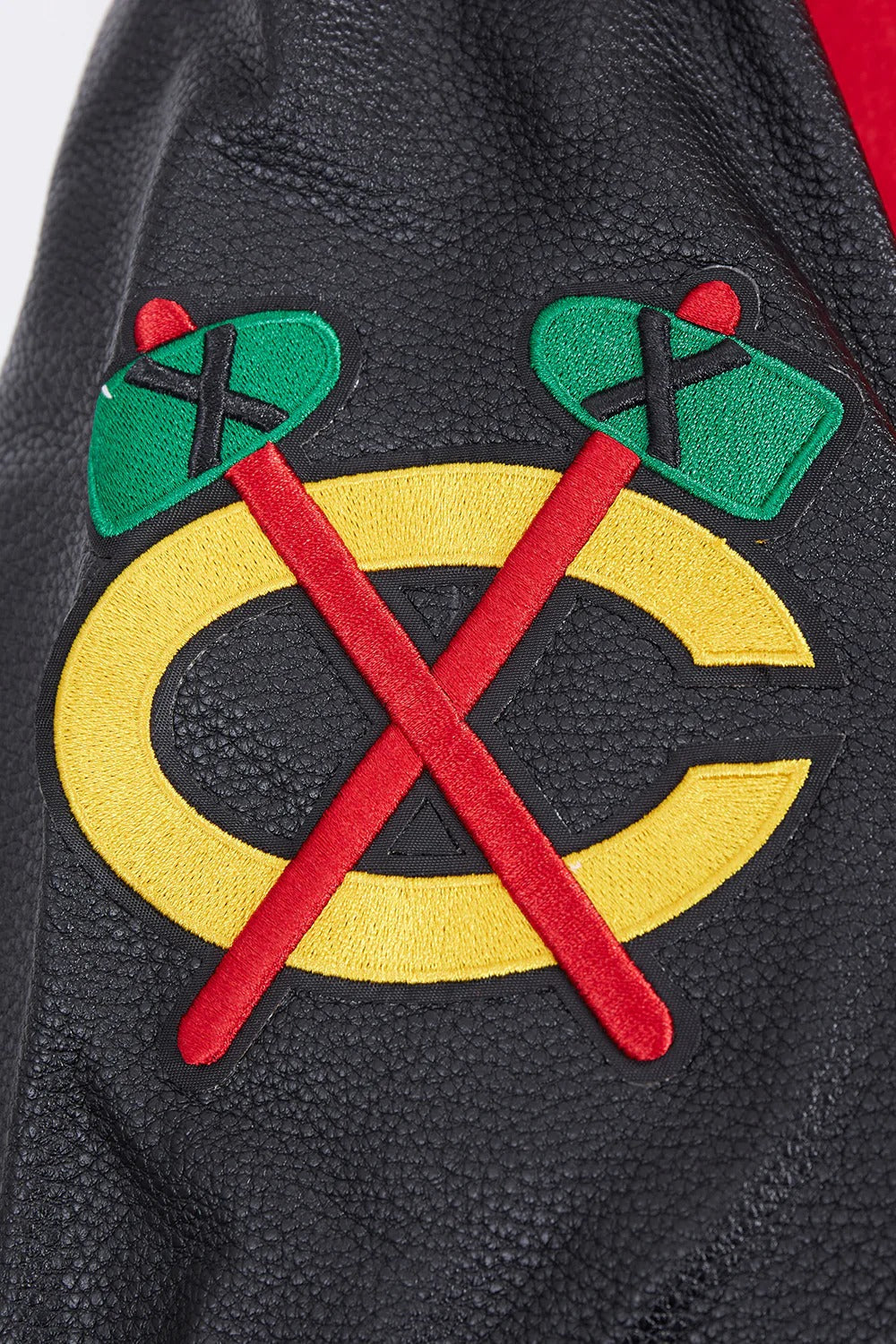 NHL CHICAGO BLACKHAWKS SCRIPT TAIL MEN'S RIB WOOL VARSITY JACKET