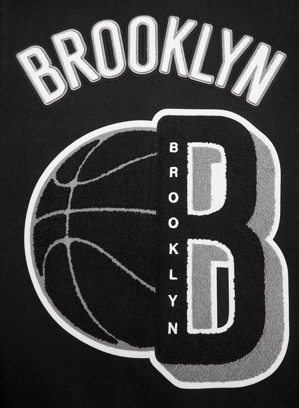 NBA BROOKLYN NETS MASHUP MEN'S RIB WOOL VARSITY JACKET