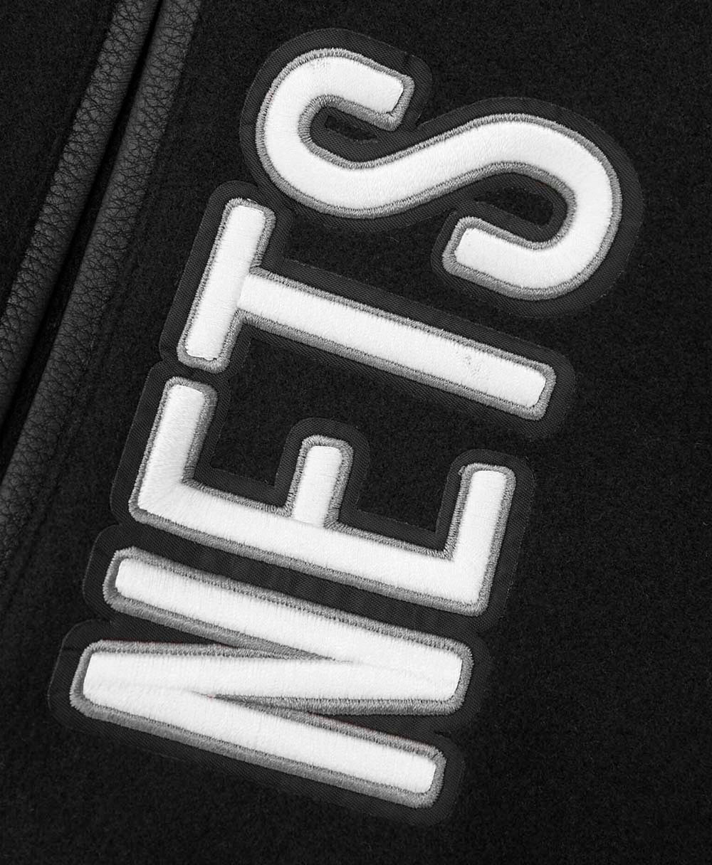 NBA BROOKLYN NETS MASHUP MEN'S RIB WOOL VARSITY JACKET
