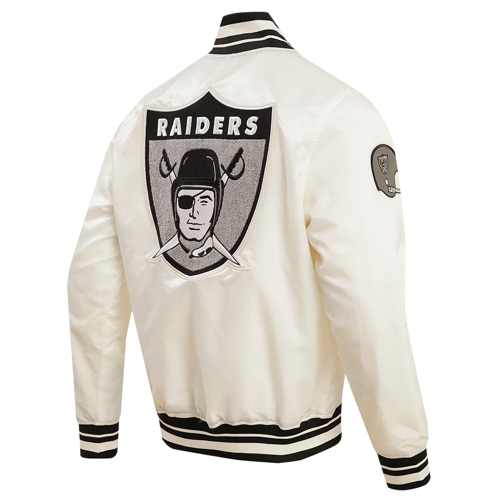 NFL LAS VEGAS RAIDERS RETRO CLASSIC MEN'S RIB SATIN JACKET
