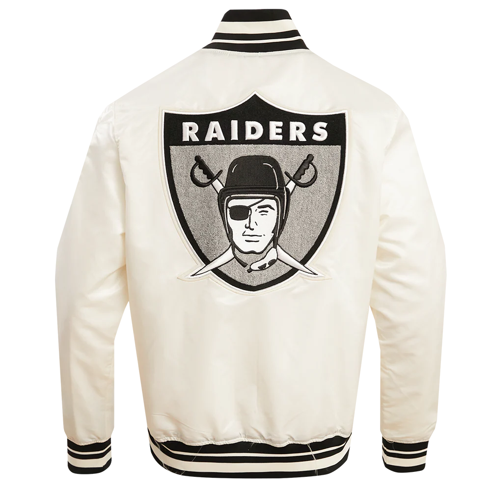 NFL LAS VEGAS RAIDERS RETRO CLASSIC MEN'S RIB SATIN JACKET