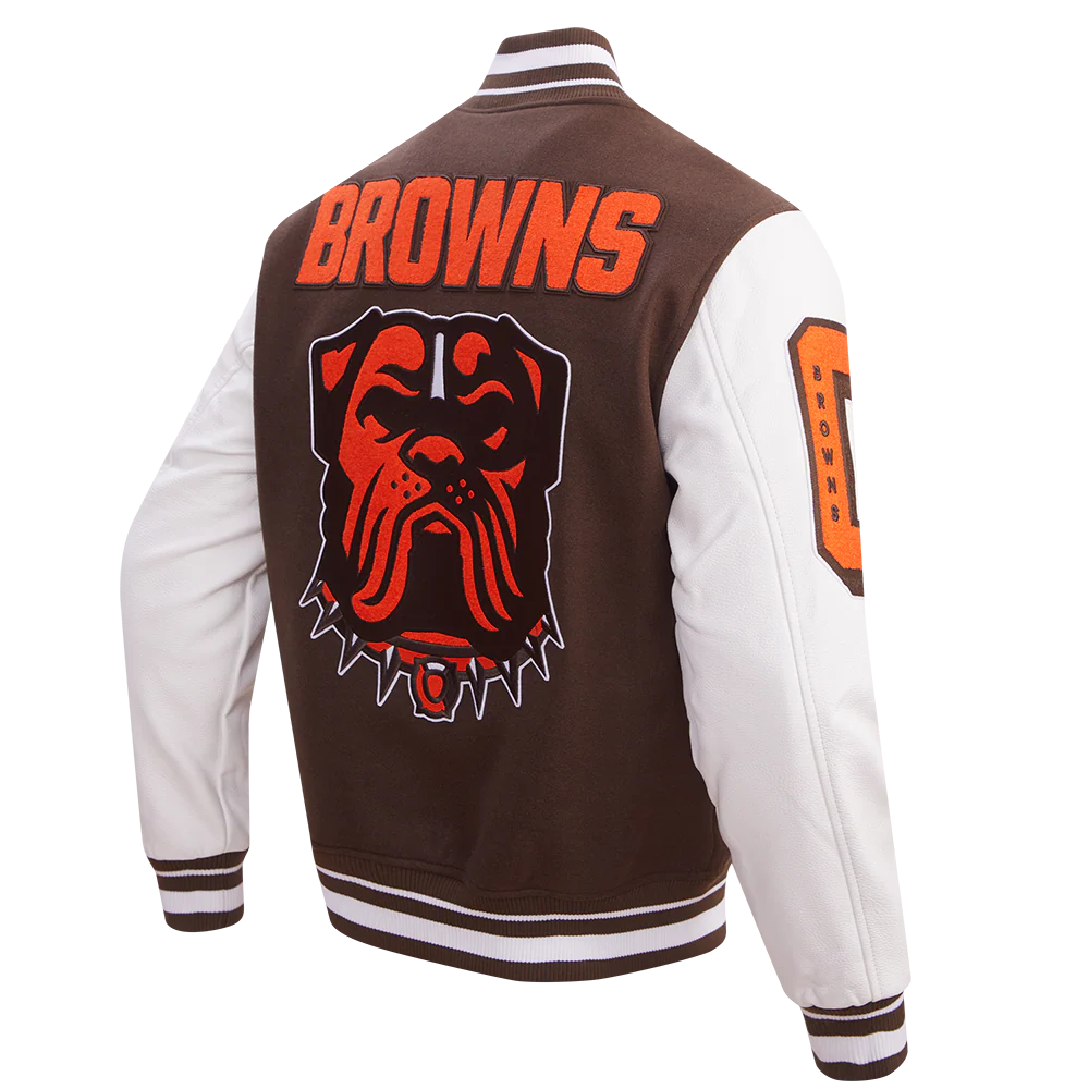 NFL CLEVELAND BROWNS MASHUP MEN'S RIB WOOL VARSITY JACKET