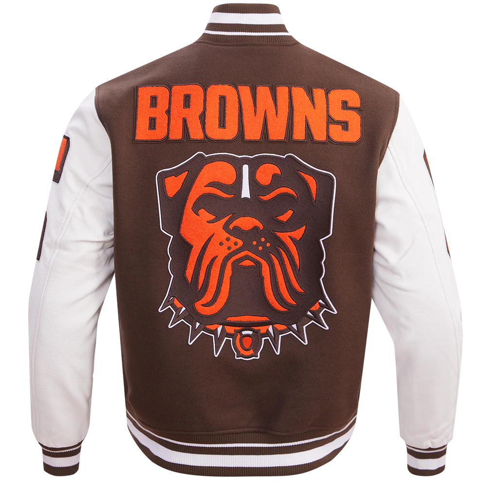 NFL CLEVELAND BROWNS MASHUP MEN'S RIB WOOL VARSITY JACKET