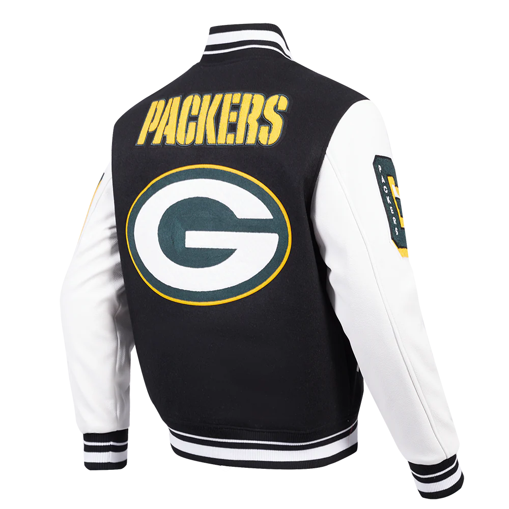 NFL GREEN BAY PACKERS MASHUP MEN'S RIB WOOL VARSITY JACKET