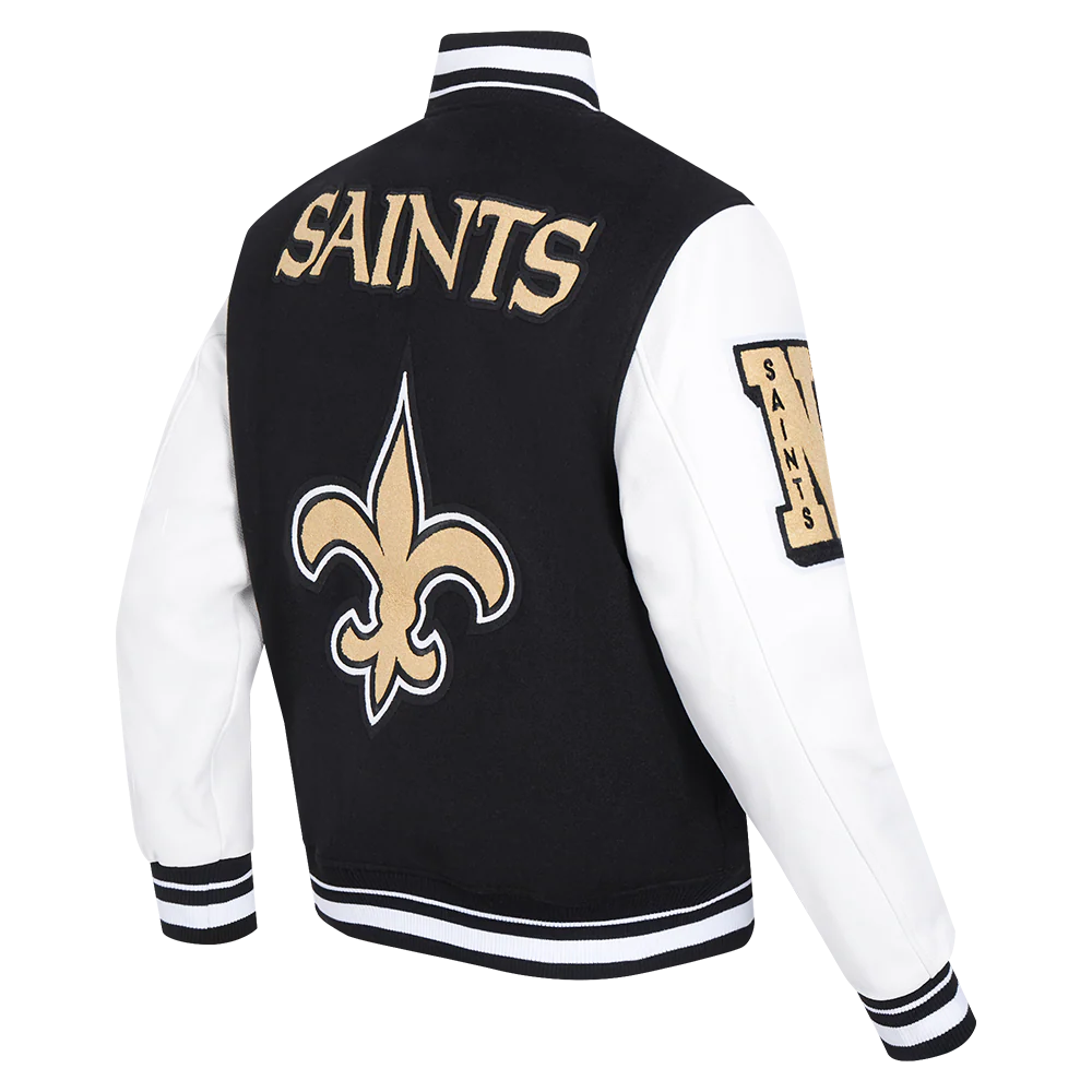 NFL NEW ORLEANS SAINTS MASHUP MEN'S RIB WOOL VARSITY JACKET