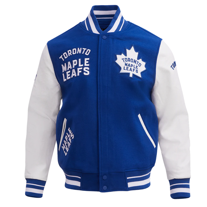 NHL TORONTO MAPLE LEAFS RETRO CLASSIC MEN'S RIB WOOL VARSITY JACKET