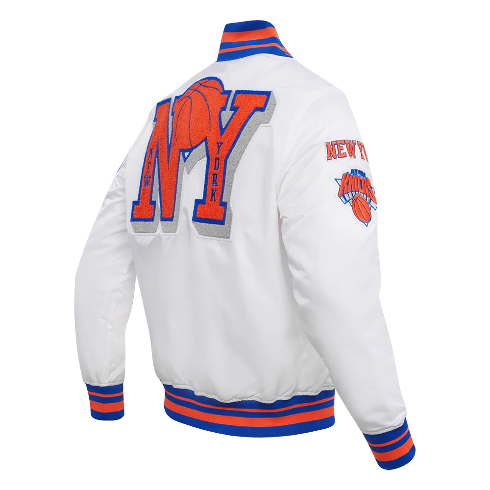 NBA NEW YORK KNICKS MASHUP MEN'S RIB SATIN JACKET