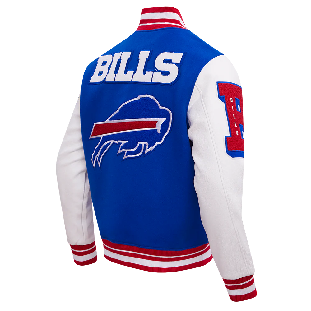 NFL BUFFALO BILLS MASHUP MEN'S RIB WOOL VARSITY JACKET
