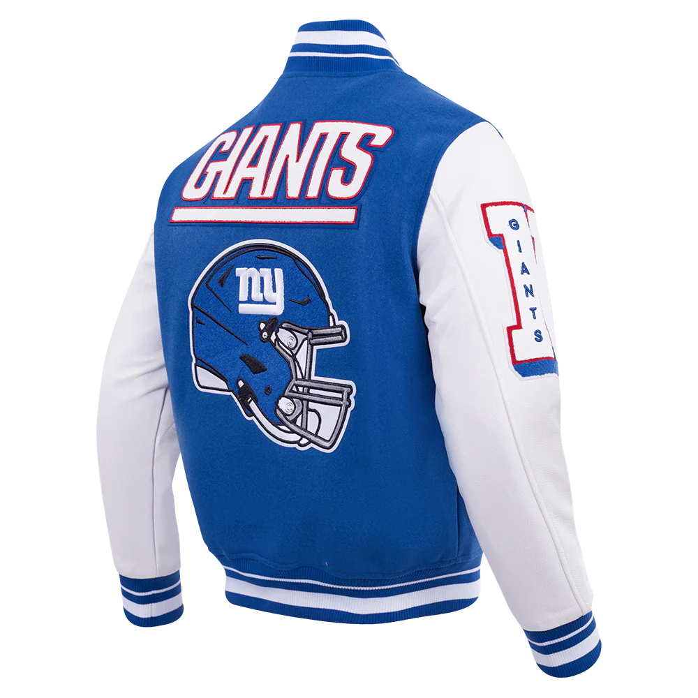 NFL NEW YORK GIANTS MASHUP MEN'S RIB WOOL VARSITY JACKET