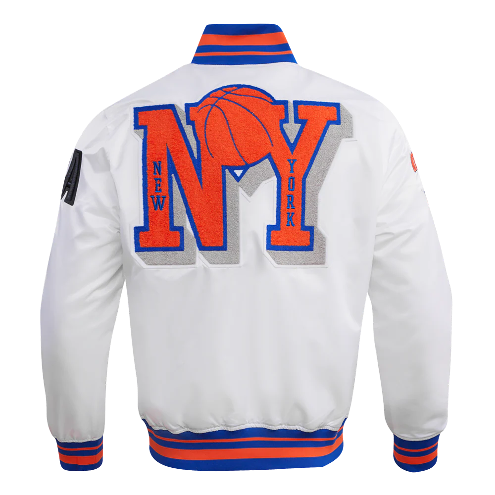 NBA NEW YORK KNICKS MASHUP MEN'S RIB SATIN JACKET