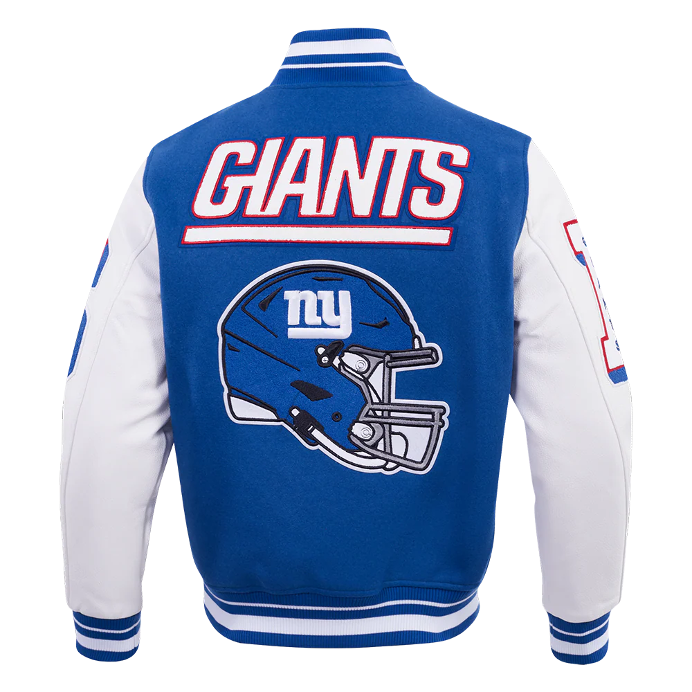 NFL NEW YORK GIANTS MASHUP MEN'S RIB WOOL VARSITY JACKET
