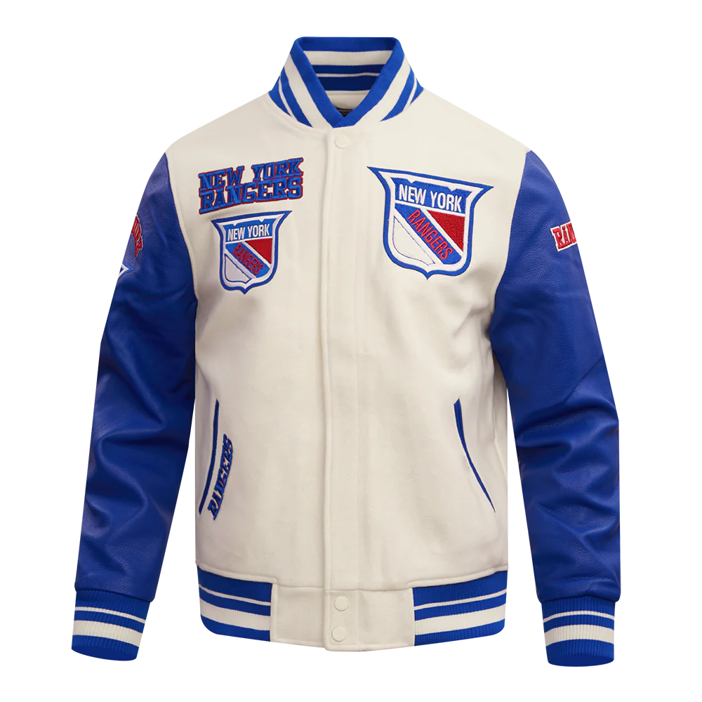NHL NEW YORK RANGERS RETRO CLASSIC MEN'S RIB WOOL VARSITY JAC