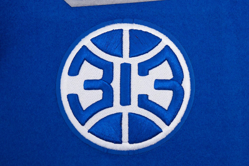 NBA DETROIT PISTONS MASHUP MEN'S RIB WOOL VARSITY JACKET