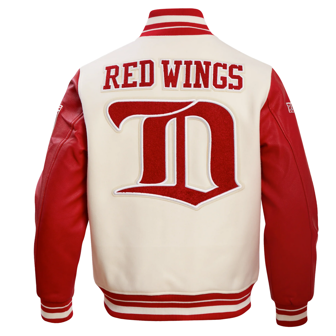 NHL DETROIT RED WINGS RETRO CLASSIC MEN'S RIB WOOL VARSITY JACKET