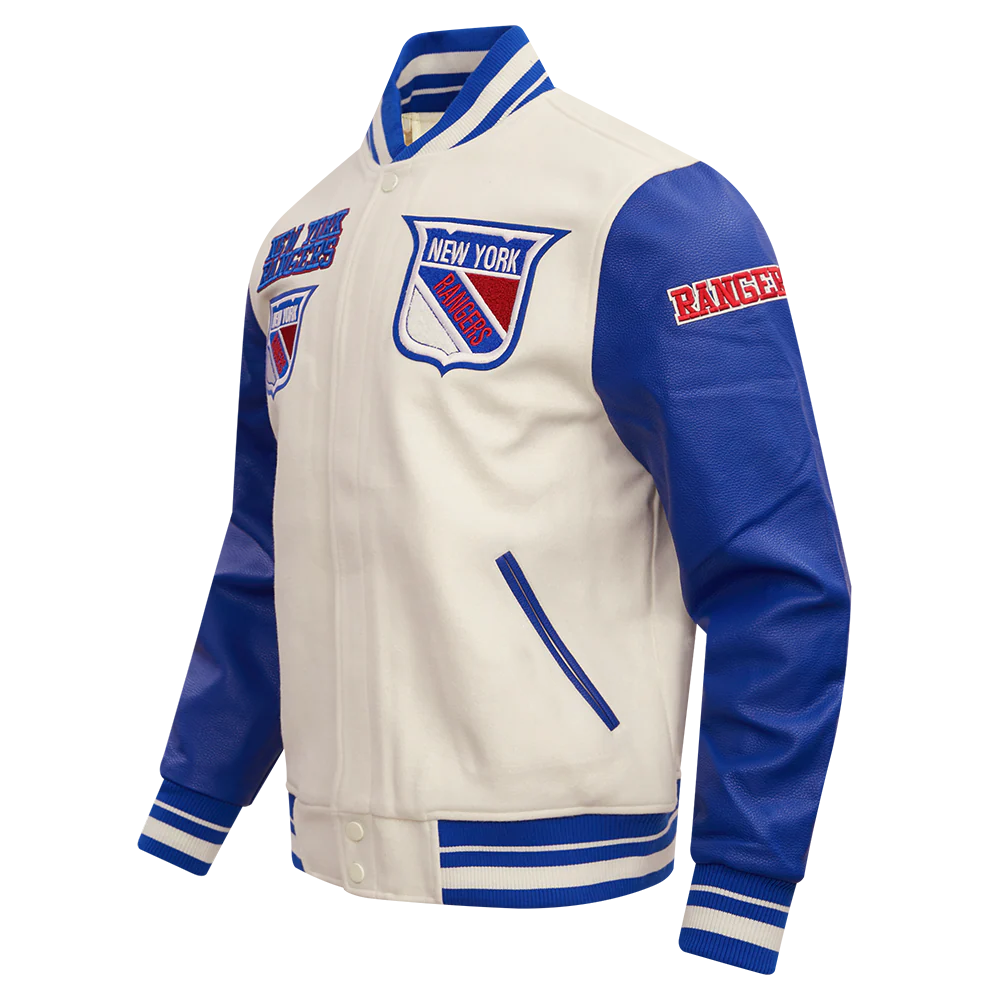 NHL NEW YORK RANGERS RETRO CLASSIC MEN'S RIB WOOL VARSITY JAC