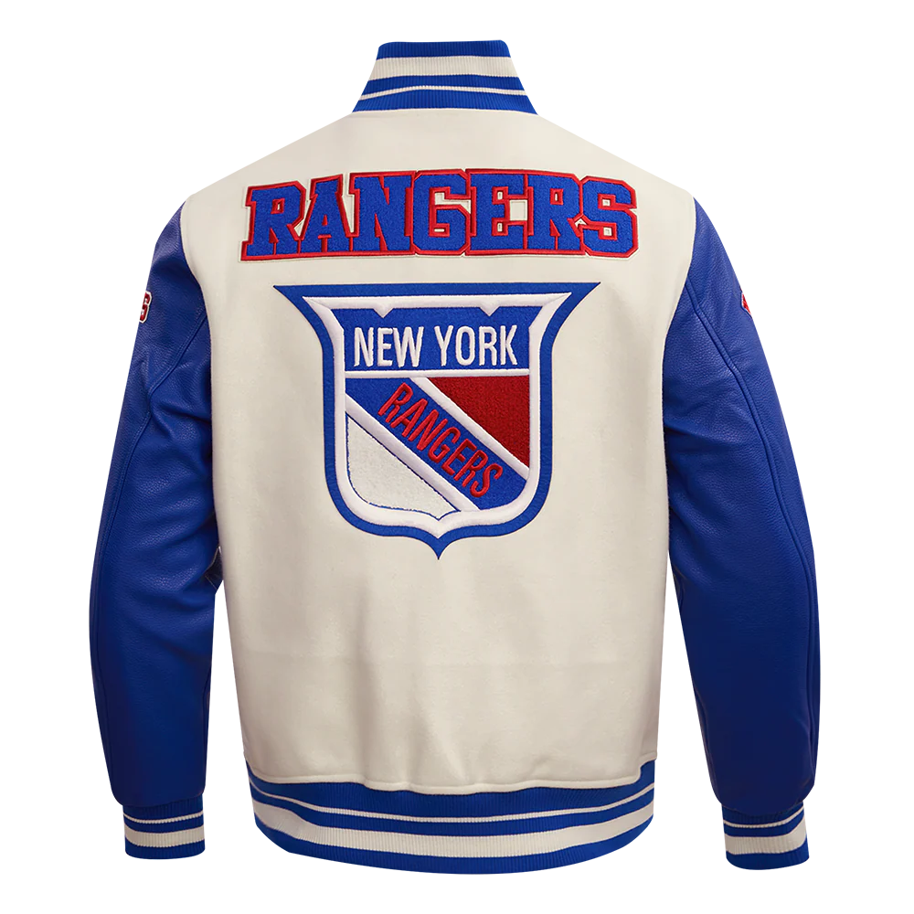 NHL NEW YORK RANGERS RETRO CLASSIC MEN'S RIB WOOL VARSITY JAC